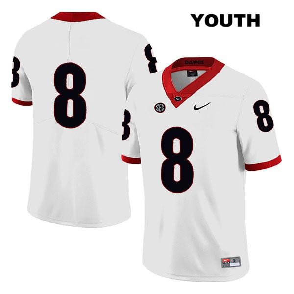 Georgia Bulldogs Youth Lewis Cine #8 NCAA No Name Legend Authentic White Nike Stitched College Football Jersey MFO8756VA